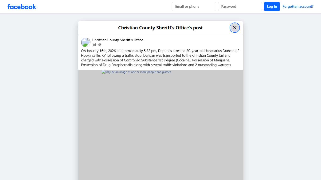 On January 16th, 2026... - Christian County Sheriff's Office Facebook