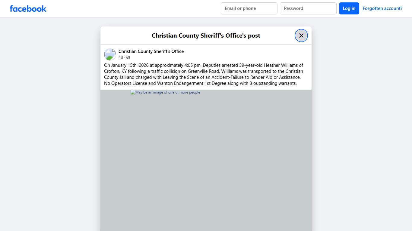 On January 15th, 2026... - Christian County Sheriff's Office Facebook